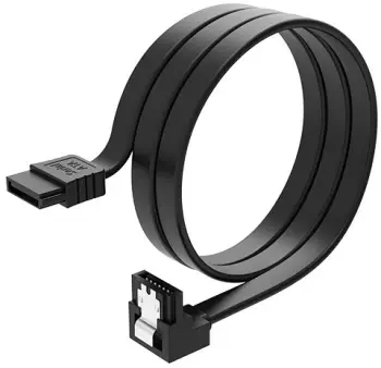 Kabllo Akasa Proslim, SATA3, me lidhës drejtkëndor, 100cm, e zezë
