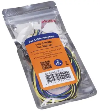 Reduktues Akasa për ventilator 1x 4pin PWM në 3x 4pin PWM, 2 copë