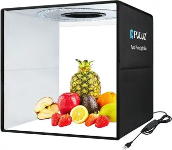 Tendë fotografike Puluz PU5041B, 40 cm, LED 25lm 3200-6500K, e bardhë