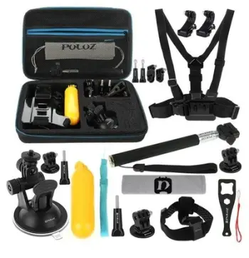 Set aksesorësh për kamera sportive Puluz PKT11, 20 pjesë, universal