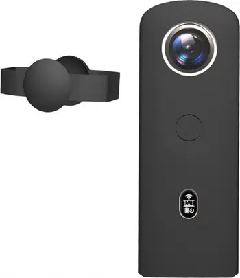 Këse silikoni Puluz për Ricoh Theta SC2, me kapak lente, e zezë