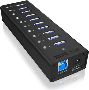 Shpërndarës për USB ICY BOX IB-AC6110, i zi