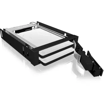 Kasë ICY BOX, Wechselrahmen 2xSATA 2.5" në 2xSATA Host, për 3.5" slot, e zezë
