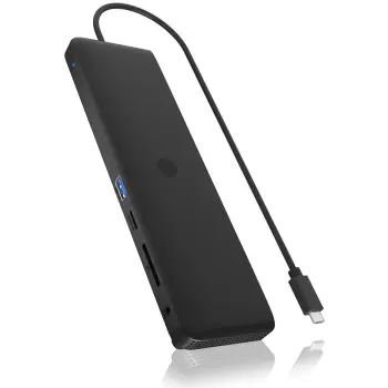 DockingStation RaidSonic ICY BOX 11-in-1, USB 3.2 Gen 2, 100 W, e zezë