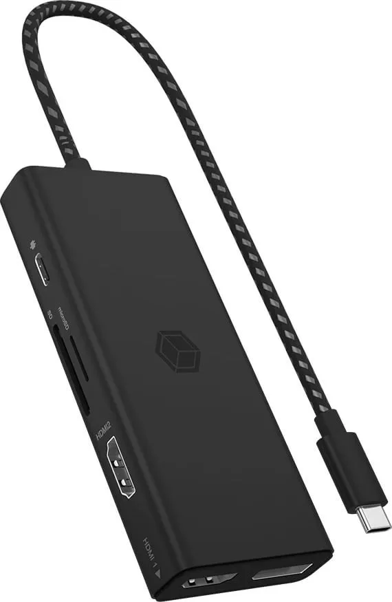 Docking station ICY BOX IB-DK4011-CPD, USB Type-C, HDMI, DisplayPort, MicroSD, e zezë - 2