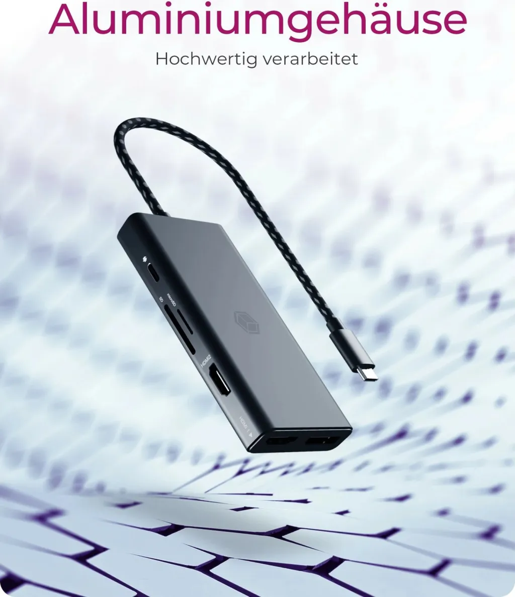 Docking station ICY BOX IB-DK4011-CPD, USB Type-C, HDMI, DisplayPort, MicroSD, e zezë - 4