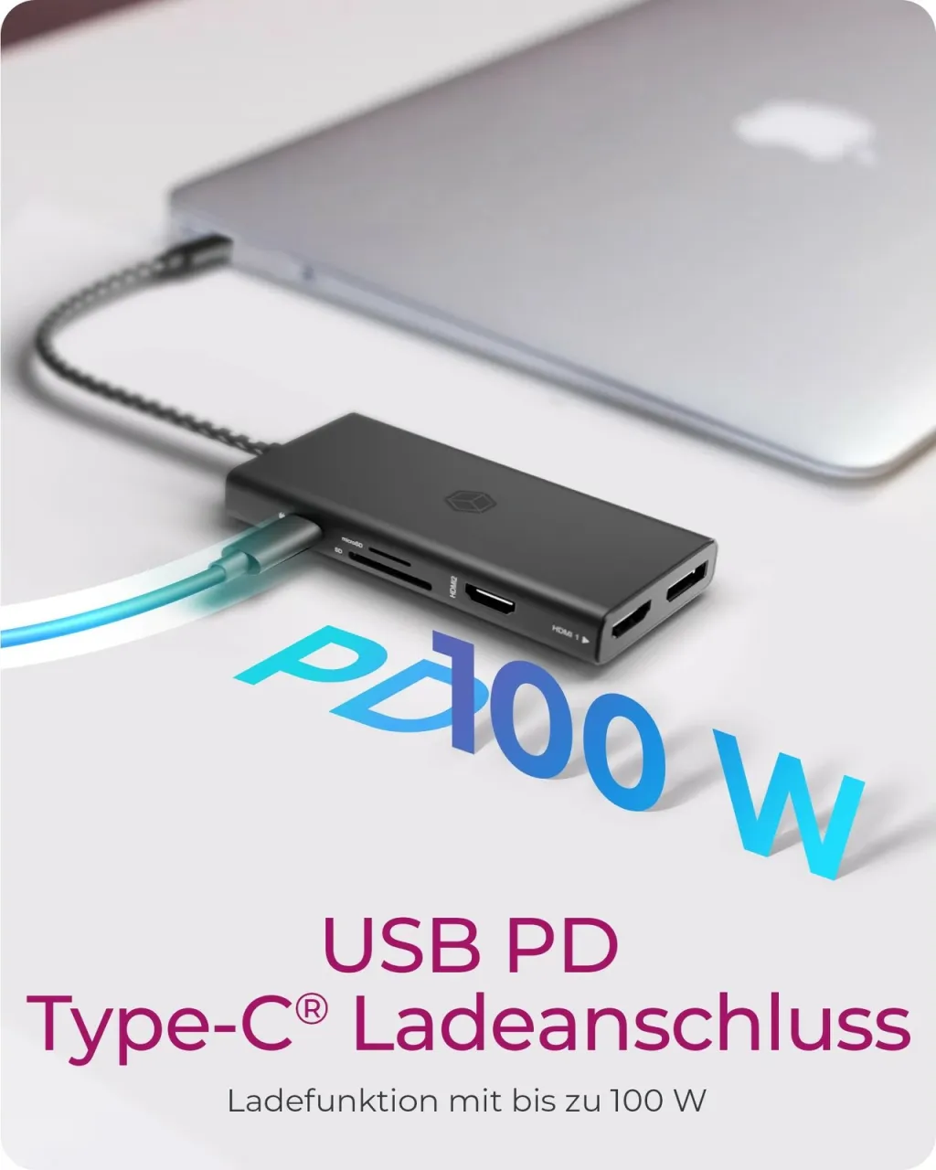 Docking station ICY BOX IB-DK4011-CPD, USB Type-C, HDMI, DisplayPort, MicroSD, e zezë - 6