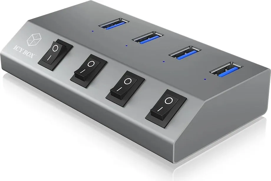 USB hub ICY BOX IB-HUB1405, 4 porta, USB 3.2 Gen 1, alumini, anthracite - 2