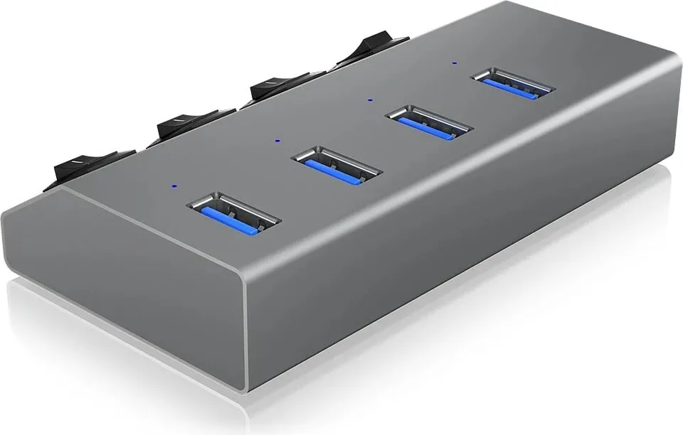 USB hub ICY BOX IB-HUB1405, 4 porta, USB 3.2 Gen 1, alumini, anthracite - 3