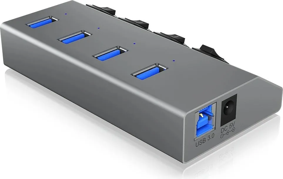 USB hub ICY BOX IB-HUB1405, 4 porta, USB 3.2 Gen 1, alumini, anthracite - 4