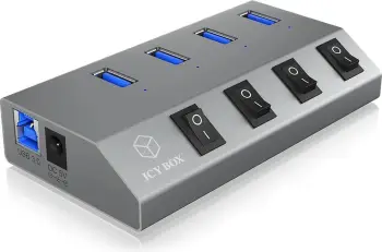 USB hub ICY BOX IB-HUB1405, 4 porta, USB 3.2 Gen 1, alumini, anthracite
