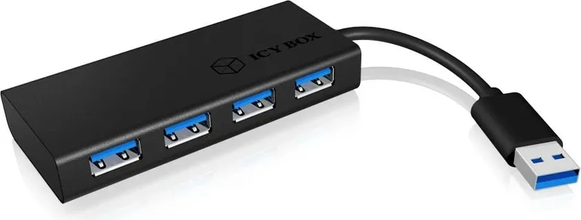 USB hub ICY BOX IB-AC6104-B, 4 porta, USB 3.2 Gen 1, alumini, zi - 1