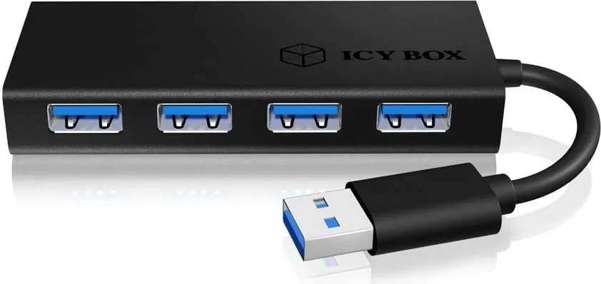 USB hub ICY BOX IB-AC6104-B, 4 porta, USB 3.2 Gen 1, alumini, zi - 2