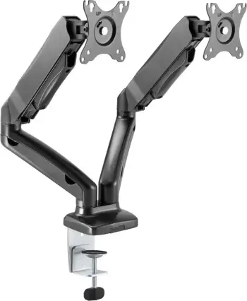 Mbajtëse tavoline për 2 monitorë ICYBOX IB-MS304-T deri 32\", VESA 75x75/100x100, me gas spring, e zezë