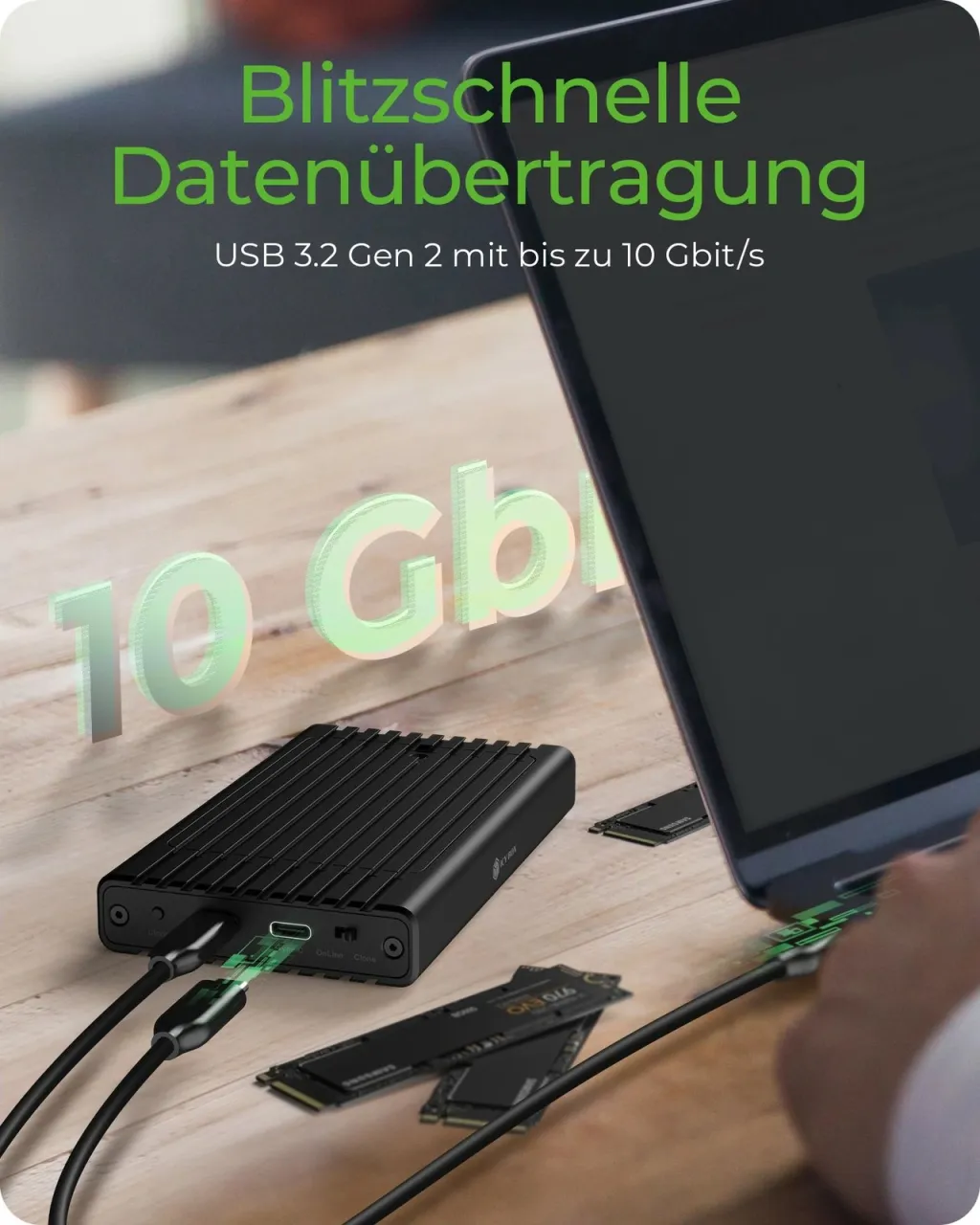Kasë SSD ICY BOX IB-2817MCL-C31, USB-C 3.2, 2x M.2 NVMe, e zezë - 7