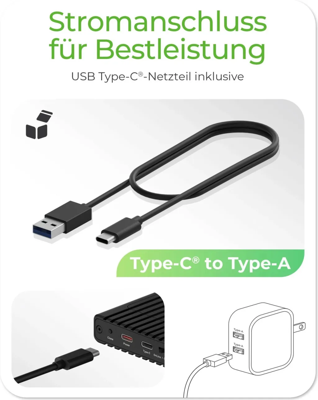Kasë SSD ICY BOX IB-2817MCL-C31, USB-C 3.2, 2x M.2 NVMe, e zezë - 8