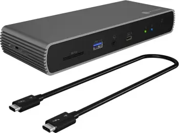 Docking station ICY BOX IB-DK8801-TB4, Thunderbolt 4, 96W, 2x display, SD, Ethernet, anthracite black