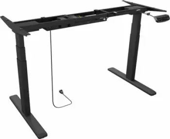 Kornizë tavoline sit-stand elektrike ICYBOX IB-EW205B-T, 62-128 cm, gjerësi 100-170 cm, 2 motorë, ngarkesë 125 kg, e zezë, pa pllakë tavoline