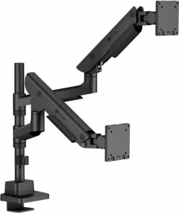Mbajtëse tavoline për 2 monitorë ICYBOX IB-MS702-T, gas spring, deri 57\" / 27 kg, VESA 75x75 & 100x100, e zezë