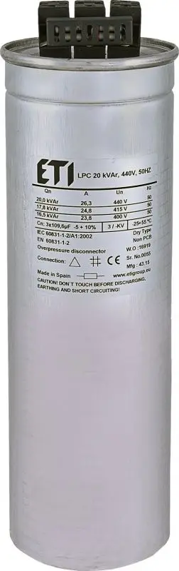 Kondensatori Eti-Polam, 20 kVAr, 440 V