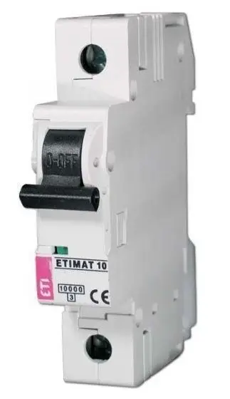 Ndërprerës Eti-Polam ETIMAT10 1P C 6A 10kA AC - 002131712, i bardhë