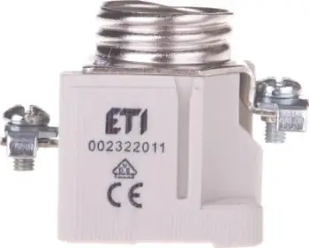 Mbajtëse sigurice për shinë Eti Polam EZV 25 ZP, 1P, DII E27 25A 500V, e bardhë