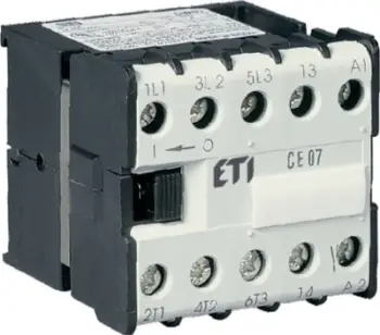 Kontaktor miniaturë Eti Polam CE07.10, 16A, 3P 24V AC, me 1 kontakt NO