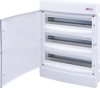 Panjë shpërndarëse modulare Eti-Polam ECM3X18PO-s, 3x18 module, IP40, e bardhë