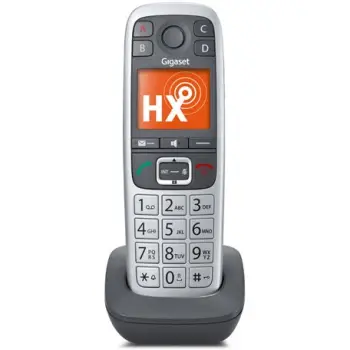 Telefon Gigaset E560HX, Analog/DECT, Mbajtës pa tela, Gri, Argjend