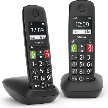 Telefon Gigaset E290 Duo, E zezë, 5.08 cm (2")