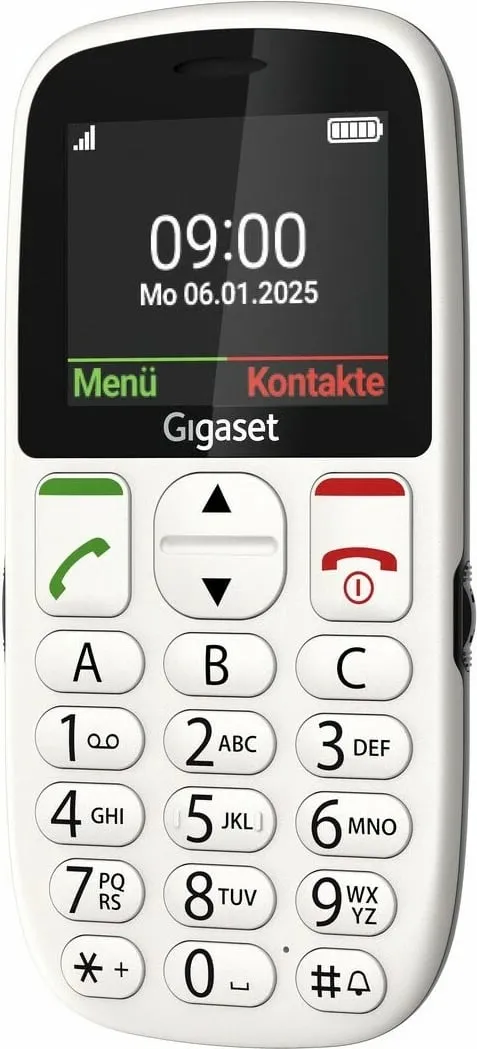 Celular Gigaset GL395 Dual SIM 32MB MicroSD bardhë - 3
