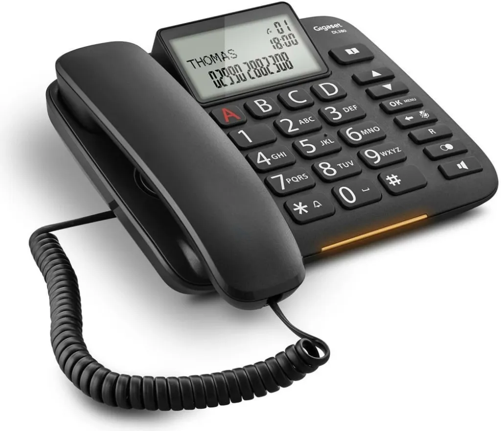 Telefoni fiks Gigaset DL380, butona të mëdhenj, i zi - 2