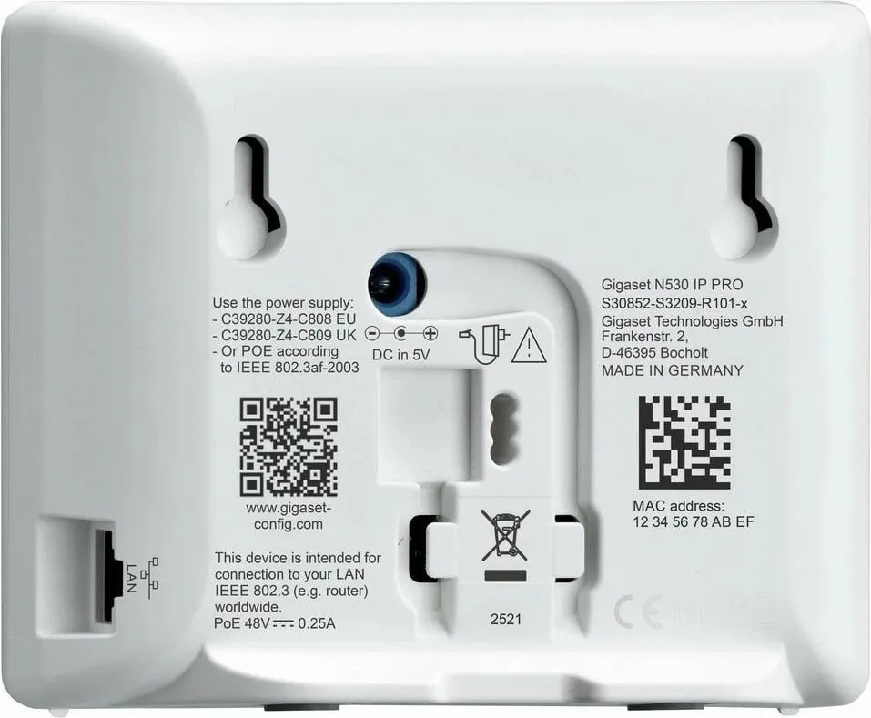 Bazë DECT Gigaset N530 IP PRO, VoIP, e bardhë - 5