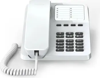 Telefon analog Gigaset DESK 400, dorëzë me kabllo, 10 kontakte, bardhë