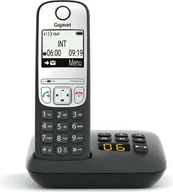 Telefon fiks pa kabllo Gigaset A690A, regjistrues automatik, libër telefoni 100 kontakte, i zi