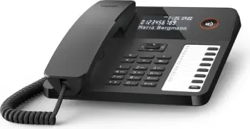 Telefon tavoline Gigaset Desk 600, me kabllo, ekran LC, i zi