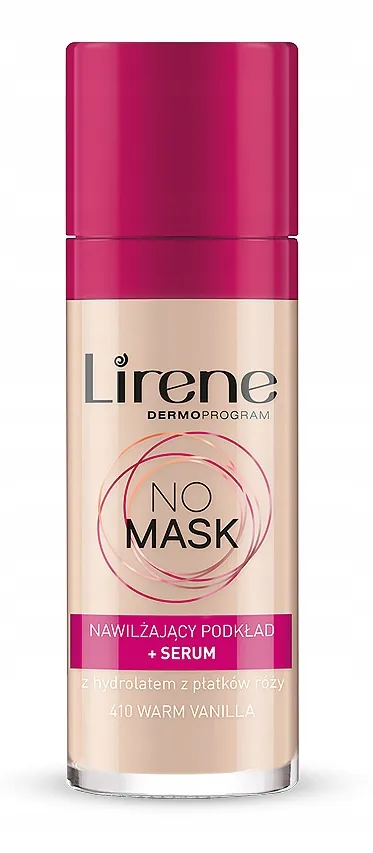 Krem pudër Lirene No Mask Fluid Serum, 410 Warm Vanilla, 30 ml - 1