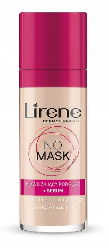 Krem pudër Lirene No Mask Fluid Serum, 410 Warm Vanilla, 30 ml