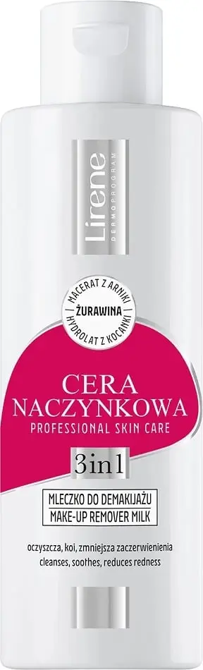 Qumësht pastrues fytyre dhe sysh Lirene Red Skin, ushqyes, për lëkurë të skuqur, 200 ml