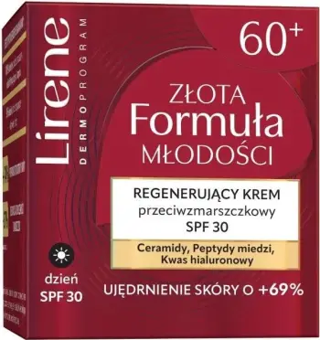 Krem anti-rrudhë për femra Lirene Golden Youth Formula SPF30, 50ml
