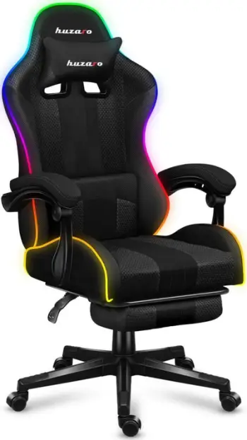 Karrige lojërash HUZARO Force 4.7, RGB Mesh, e zezë