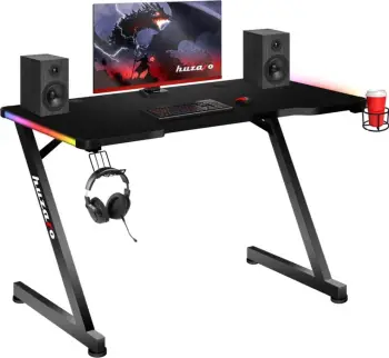 Tavolinë lojërash Huzaro Hero 2.5, 120x60 cm, 25 mm,RGB LED, e zezë