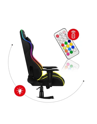 Karrige lojërash HUZARO Force 6.3 RGB Mesh, e zezë - 4
