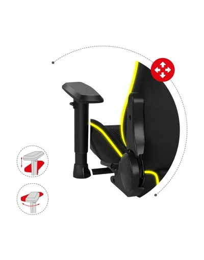 Karrige lojërash HUZARO Force 6.3 RGB Mesh, e zezë - 5