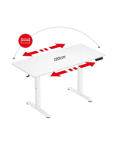 Tavolinë elektrike Huzaro Hero 8.2, 120x60 cm, 80kg, e bardhë - 5