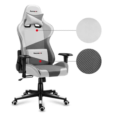 Karrige lojërash Huzaro Force 6.2, 130 kg, e bardhë - 4
