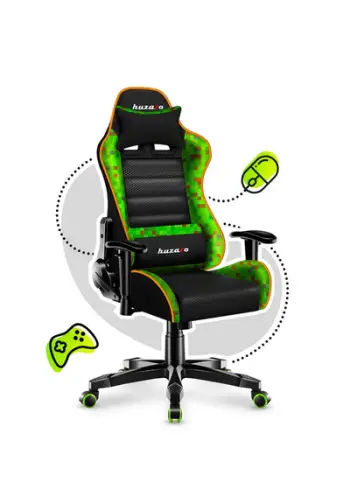 Karrige lojërash për fëmijë Huzaro Ranger 6.0 Pixel Mesh, 130 kg, 100-160 cm, e zezë