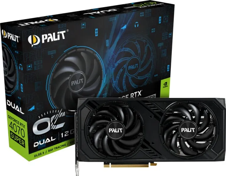 Kartelë grafike PALiT GeForce RTX 4070 Super Dual, 12GB GDDR6X - 9
