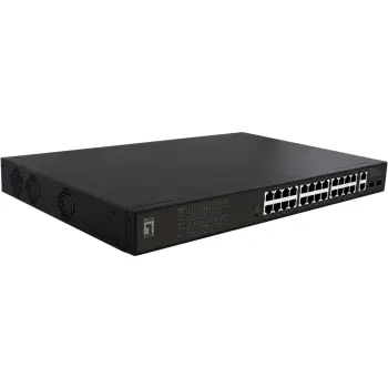 Switch 24x GE GEP-2821 2xGE 2xGSFP 19″ 390W 24xPoE+