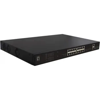 Switch 16x FE FGP-2031 2xGE 2xGSFP 19″ 270W 16xPoE+